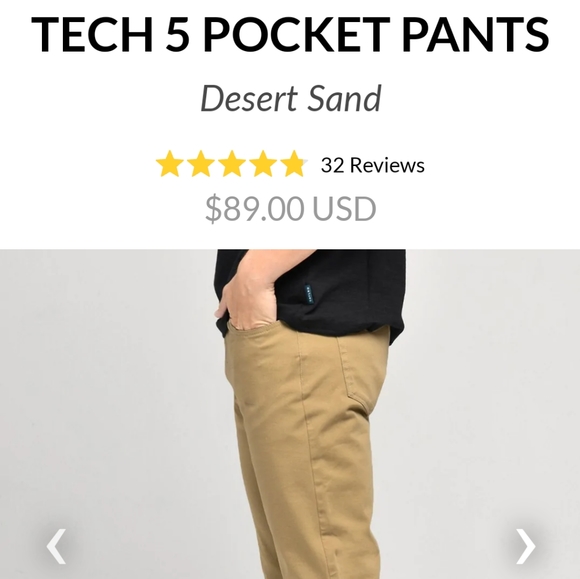 TAYLRD 32wx34L 5 pocket tech pants - Picture 3 of 7